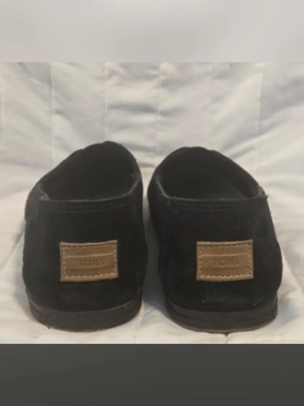 Toms Womens Black Suede Slip-On Loafers 8.5